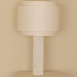 Fluta Table Lamp - White Marble / Ecru Cotton