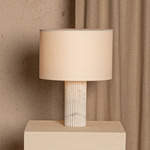 Flutita Table Lamp - White Marble / Ecru Cotton