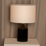 Josef Table Lamp - Black Ceramic / Ecru Cotton