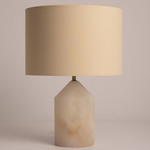 Josef Table Lamp - White Alabaster / Ecru Cotton