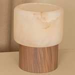 Lanterno Portable Table Lamp - Walnut / Alabaster