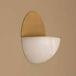 Luno Wall Light - Satin Brass / Alabaster