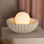 Ostro Table Lamp - Ecru Ceramic / Opal