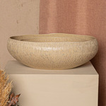 Ovo Bowl - Ribbed Beige Ceramic