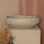 Ovo Bowl - Ribbed Grey Ceramic