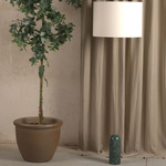 Pendolo Drum Floor Lamp - Green Marble / Ecru Cotton