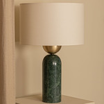 Peona Table Lamp - Green Marble / Ecru Cotton