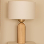Peona Table Lamp - Oak / Ecru Cotton