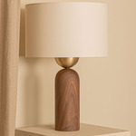 Peona Table Lamp - Walnut / Ecru Cotton