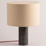 Pipito Drum Table Lamp - Black Marble / Ecru Cotton