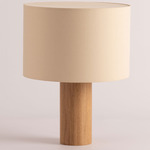 Pipito Drum Table Lamp - Oak / Ecru Cotton
