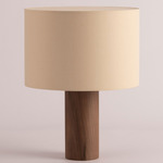 Pipito Drum Table Lamp - Walnut / Ecru Cotton