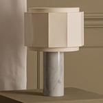 Pipito Okla Table Lamp - White Marble / Ecru Cotton