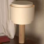 Pipo Duoblo Table Lamp - Oak / Ecru Cotton