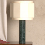 Pipo Okla Table Lamp - Green Marble / Ecru Cotton