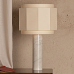 Pipo Okla Table Lamp - White Marble / Ecru Cotton