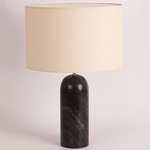 Pura Table Lamp - Black Marble / Ecru Cotton