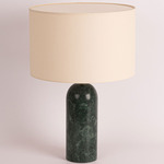 Pura Table Lamp - Green Marble / Ecru Cotton