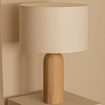 Pura Table Lamp - Oak / Ecru Cotton