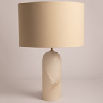 Pura Table Lamp - White Alabaster / Ecru Cotton