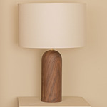 Pura Table Lamp - Walnut / Ecru Cotton