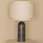 Pura Table Lamp - Black Marble / Ecru Cotton