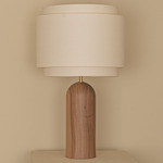 Pura Table Lamp - Walnut / Ecru Cotton