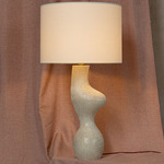 Venuso Table Lamp - Ribbed Beige Ceramic / Ecru Cotton