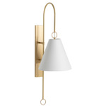 Anniston Wall Sconce - Brass / White Linen