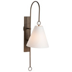 Anniston Wall Sconce - Rubbed Bronze / White Linen