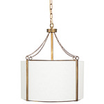 Ivan Pendant - Antique Gold / White Linen