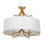 Lacey Ceiling Light - Gold / White Linen