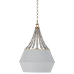 Soma Pendant - Antique Gold / White Linen