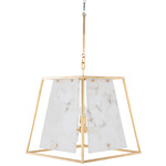 Stacey Large Chandelier - Gilded Gold / Alabaster