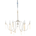 Tracy Chandelier - Textured White / Vintage Gold