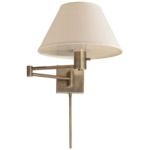 VC Classic Shade Swing Arm Plug-in Wall Light - Antique Nickel / Linen