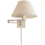 VC Classic Shade Swing Arm Plug-in Wall Light - Matte White / Linen