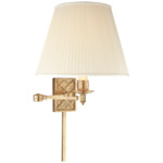 Gene Swing Arm Wall Sconce - Natural Brass / Silk