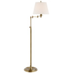 Candle Stick Triple Swing-arm Floor Lamp - Hand-Rubbed Antique Brass / Linen