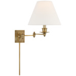 Triple Swing Arm Wall Sconce - Hand-Rubbed Antique Brass / Linen