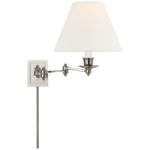 Triple Swing Arm Wall Sconce - Polished Nickel / Linen