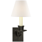 Single Swing Arm Wall Sconce - Bronze / Linen