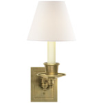Single Swing Arm Wall Sconce - Hand-Rubbed Antique Brass / Linen