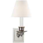 Single Swing Arm Wall Sconce - Polished Nickel / Linen