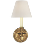 French Wall Sconce - Hand-Rubbed Antique Brass / Linen