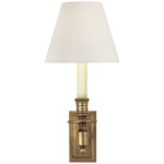French Library Wall Sconce - Hand-Rubbed Antique Brass / Linen