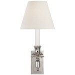 French Library Wall Sconce - Polished Nickel / Linen