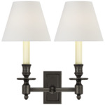 French Library Wall Sconce - Bronze / Linen