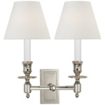French Library Wall Sconce - Polished Nickel / Linen
