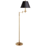 Dorchester Adjustable Swing Arm Floor Lamp - Antique-Burnished Brass / Black